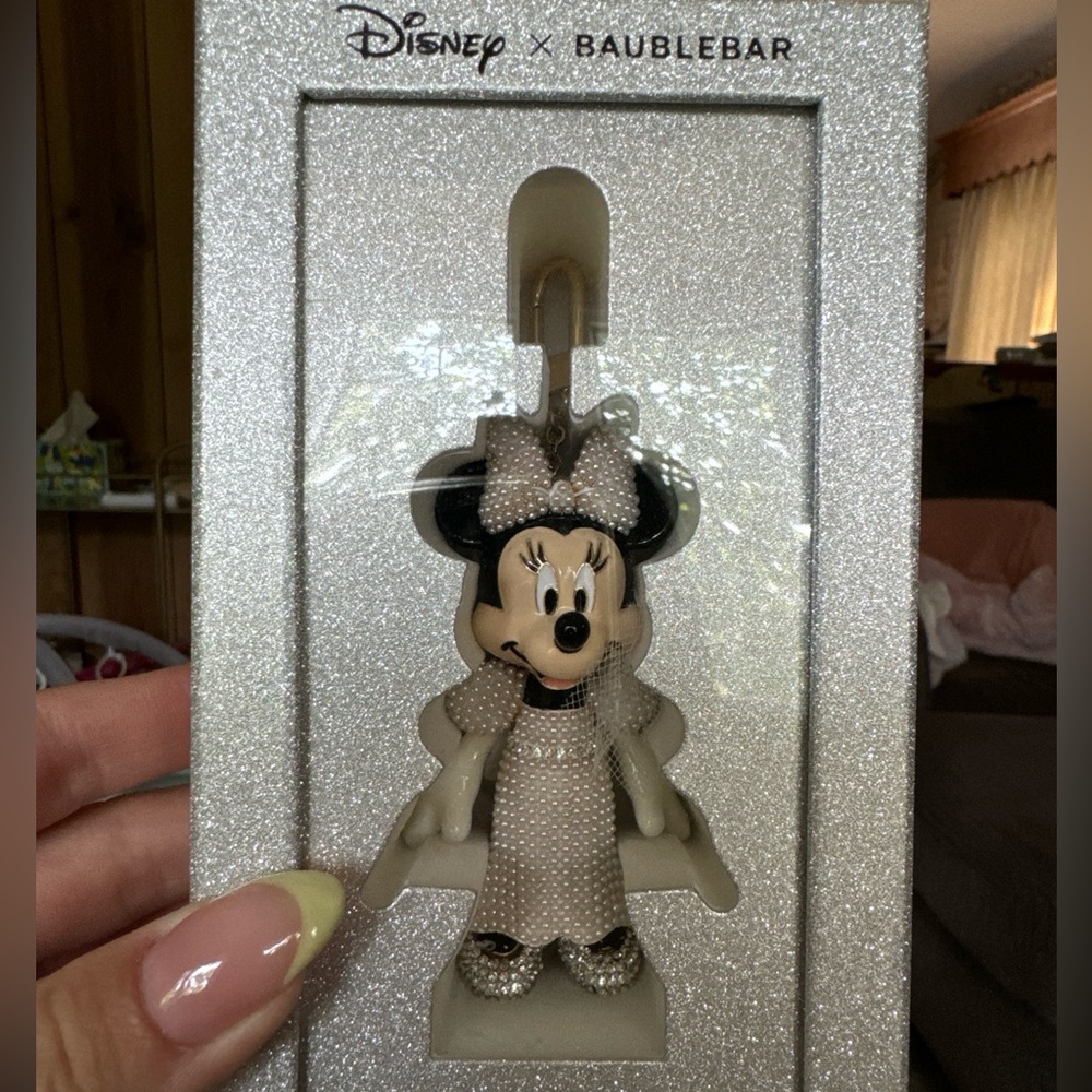 Disney BaubleBar Minnie Bride Bag Charm NEW